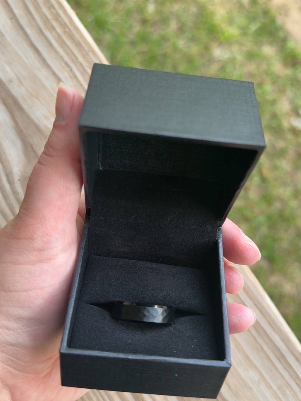 Black Faceted Men's Ring - Unbranded